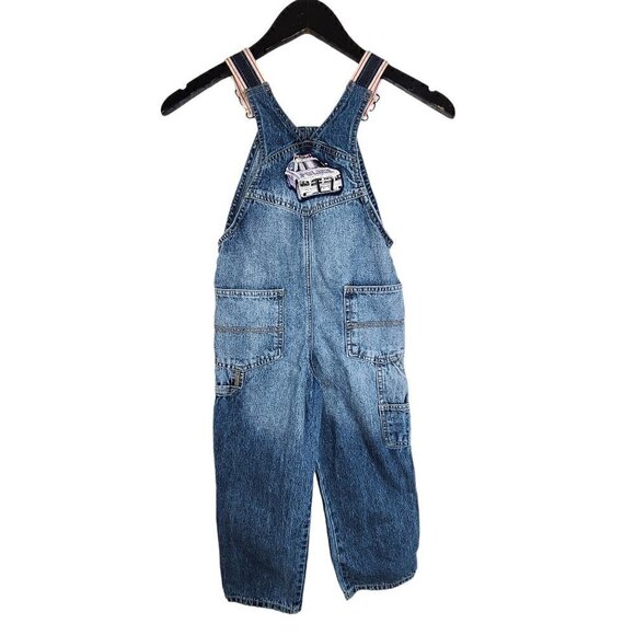 Sew 4 Tots Osh Kosh Police Car Patch Denim Overalls Pants - Picture 5 of 11